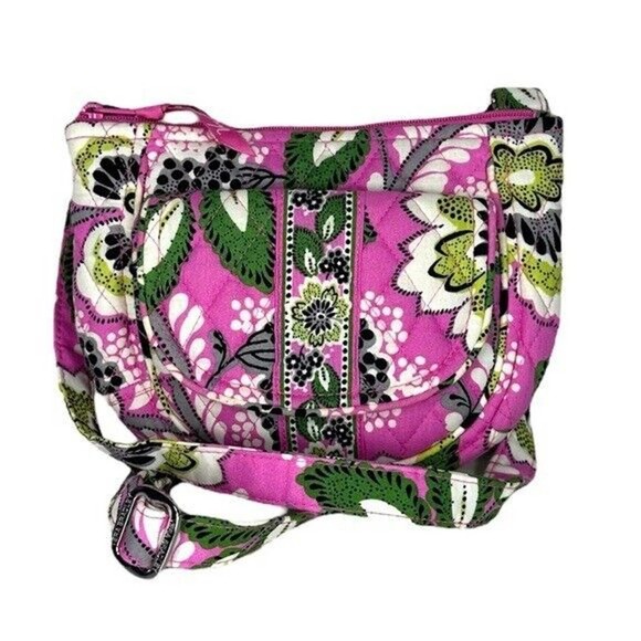 EUCVera BradleyPriscilla Pink Lizzy Crossbody/Small AdjustableStrap OrganizerBag - Picture 1 of 12